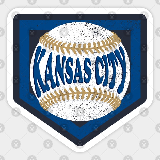 Kansas City Baseball and Diamond - Gold and Blue Sticker by MulletHappens